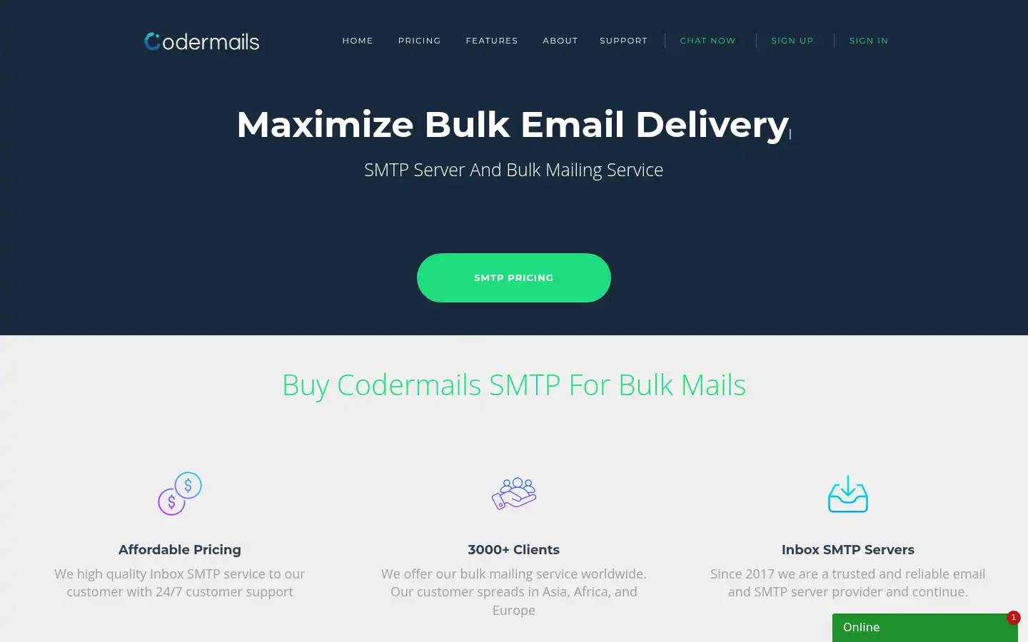 Screenshot of codermails.com