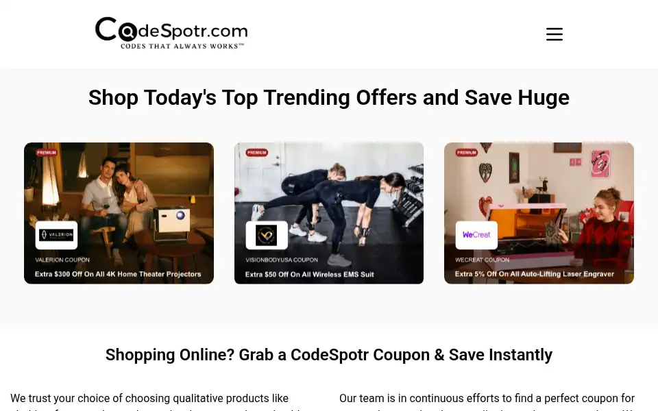 Screenshot of codespotr.com