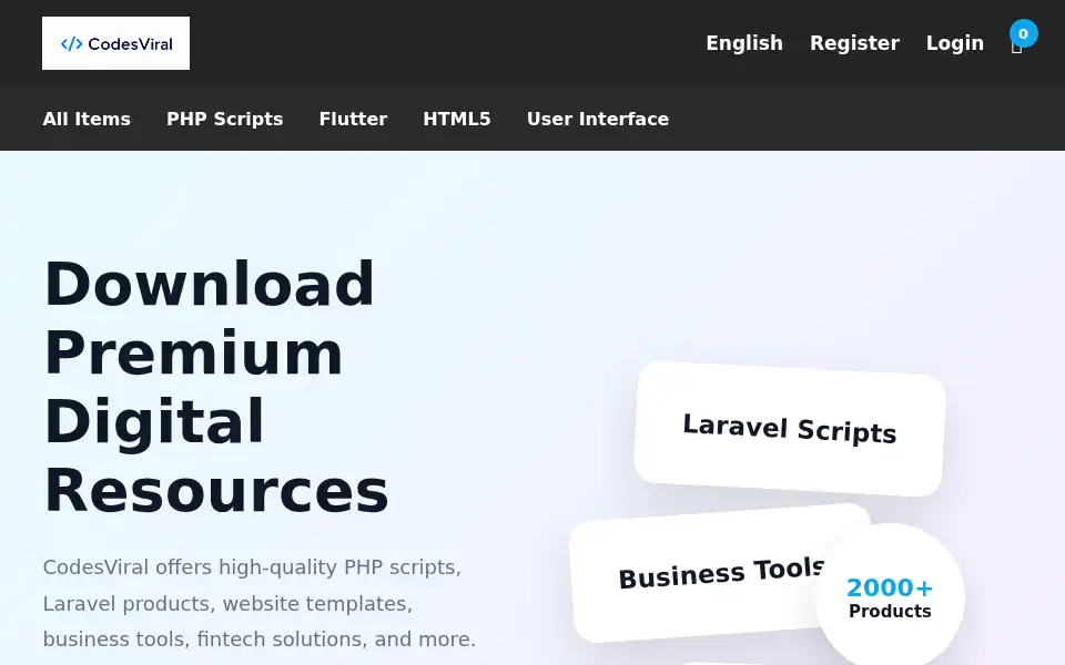Screenshot of codesviral.com