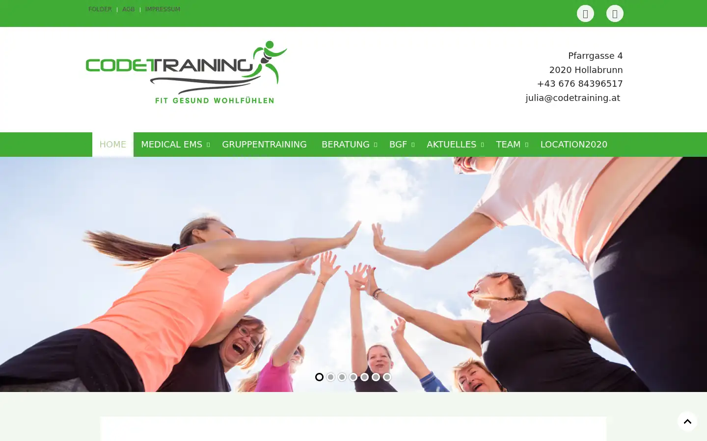 Screenshot of codetraining.at
