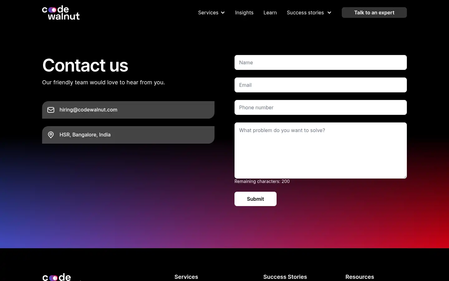 Screenshot of codewalnut.com