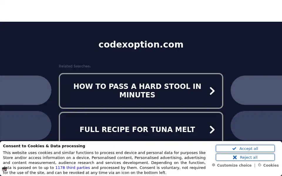 Screenshot of codexoption.com