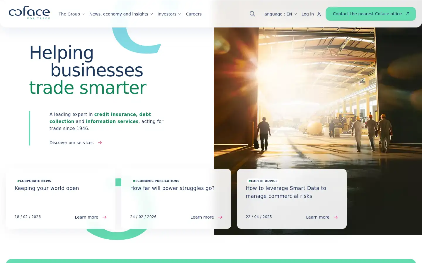 Screenshot of coface.com