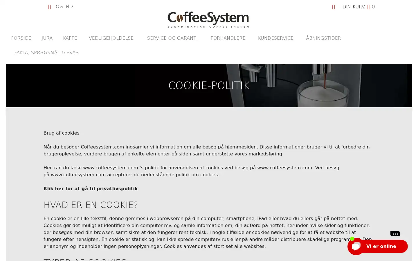 Screenshot of coffeesystem.com