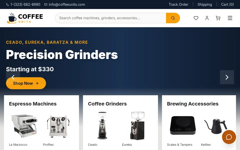 Screenshot of coffeeunits.com