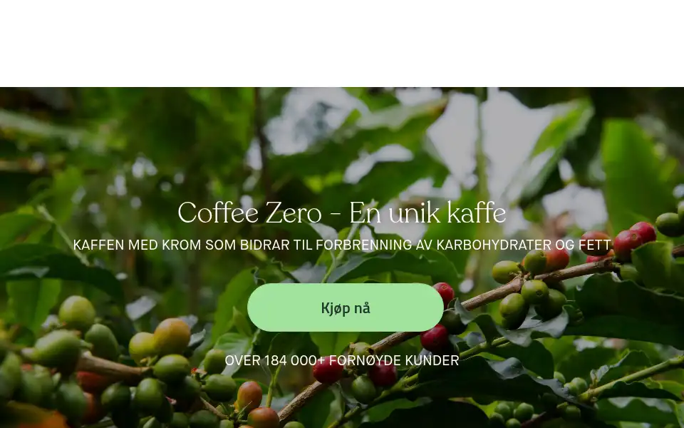 Screenshot of coffeezero.no