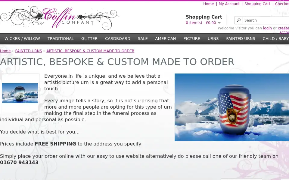 Screenshot of coffincompany.co.uk