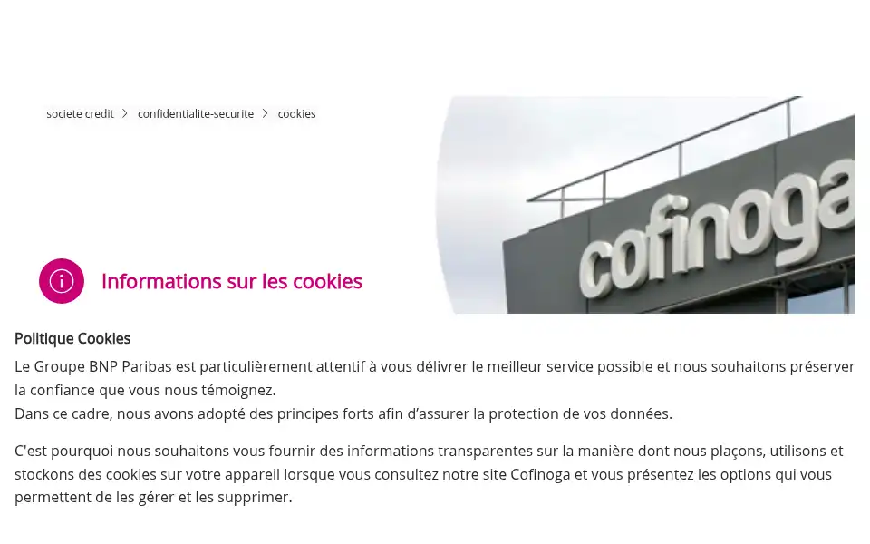 Screenshot of cofinoga.fr