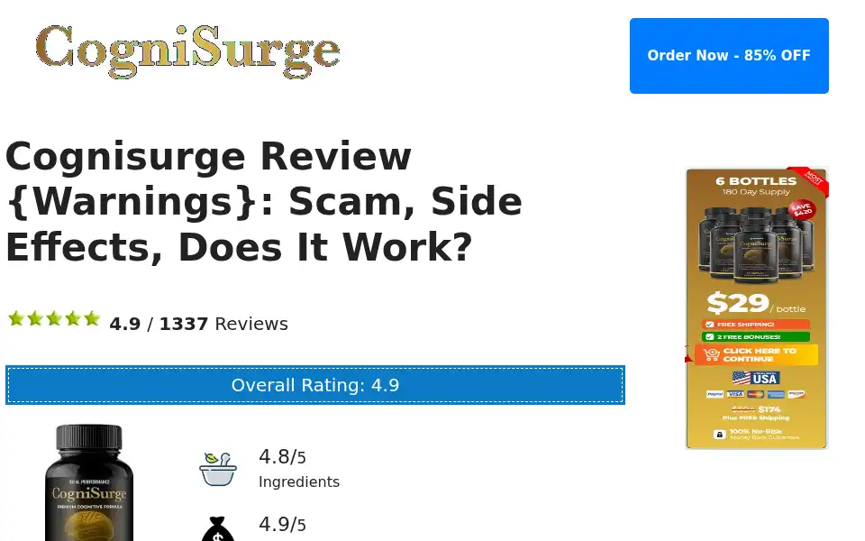 Screenshot of cognisurgereviewsandcomplaints.healthsecrets4u.com