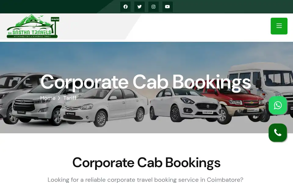 Screenshot of coimbatorebesttaxi.com