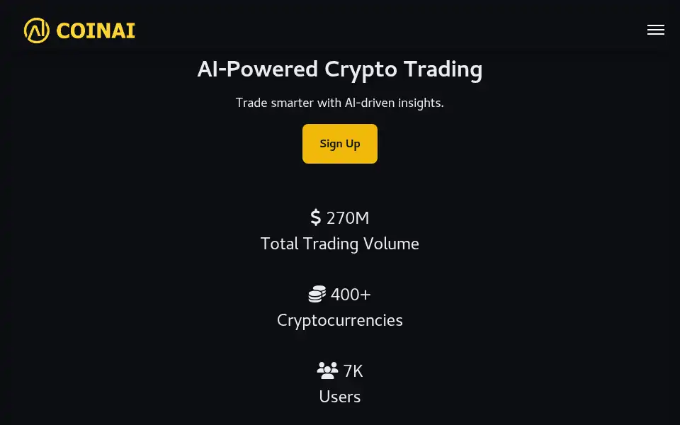 Screenshot of coinai.exchange
