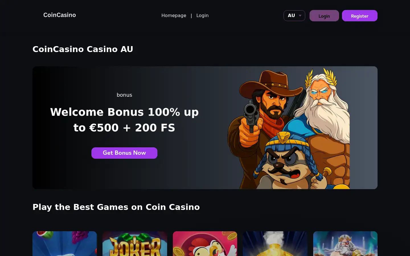 Screenshot of coincasinoplay.com