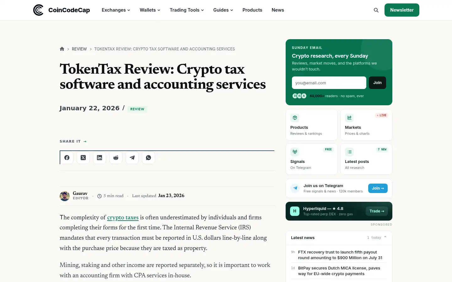 Screenshot of coincodecap.com