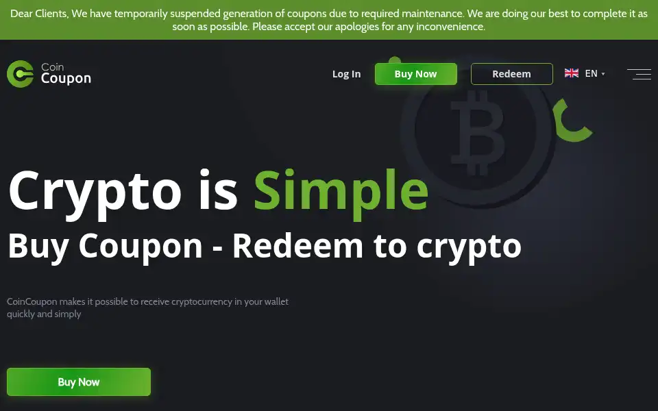 Screenshot of coincoupon.io