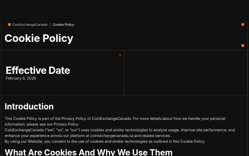Screenshot of coinexchangecanada.ca