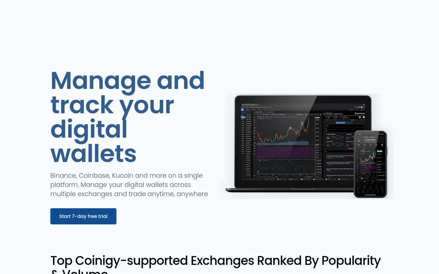 Screenshot of coinigy.com