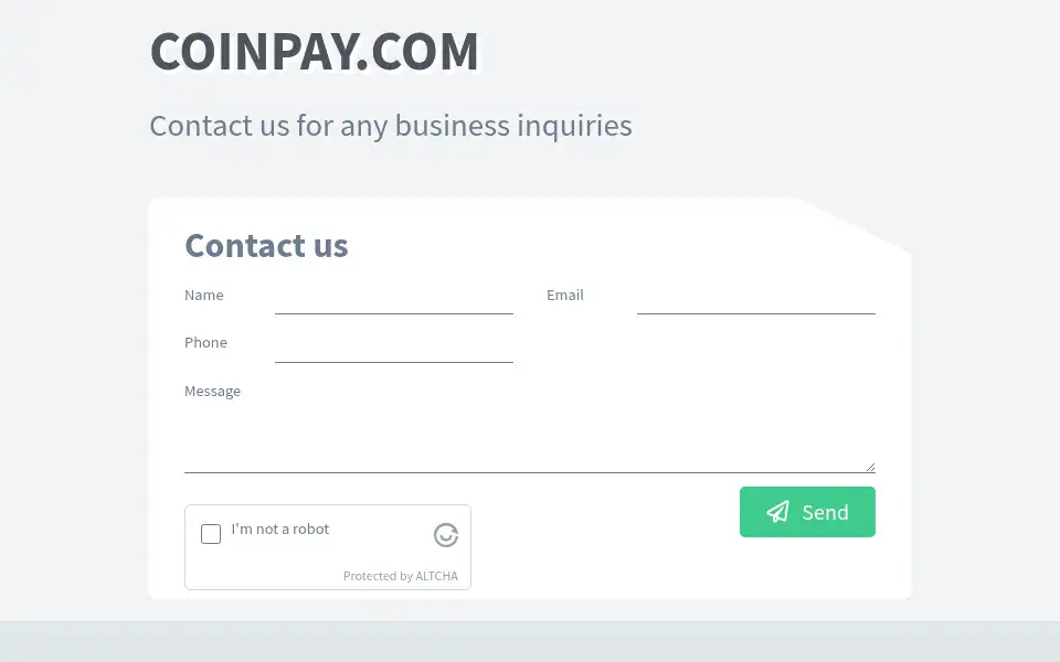 Screenshot of coinpay.com