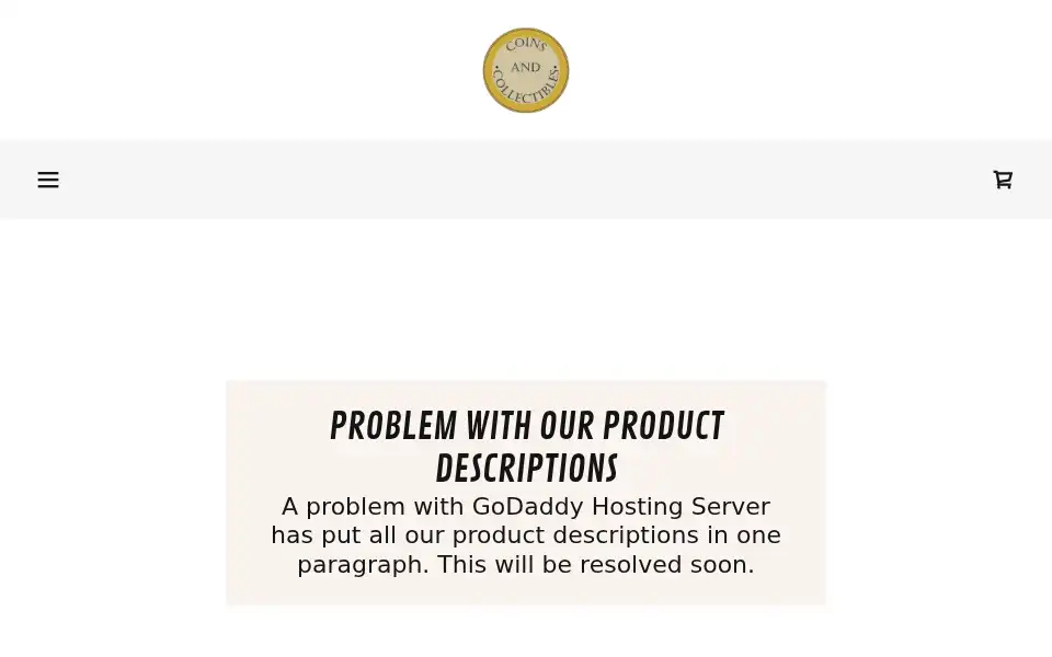 Screenshot of coinsandcollectible.co.uk