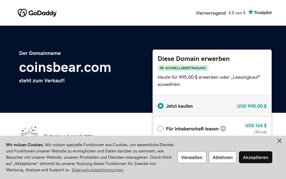 Screenshot of coinsbear.com