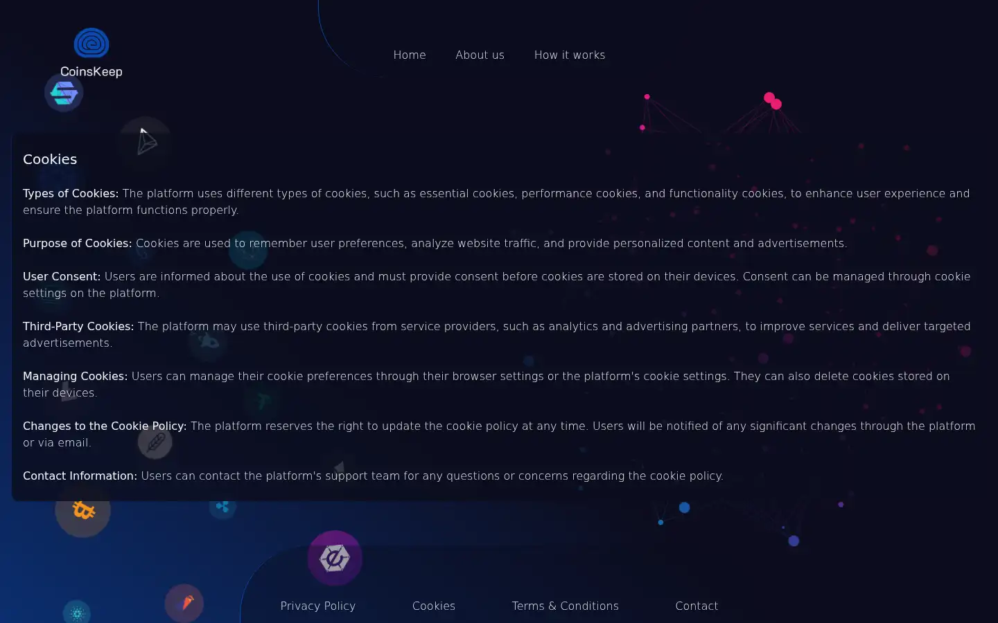 Screenshot of coinskeep.io