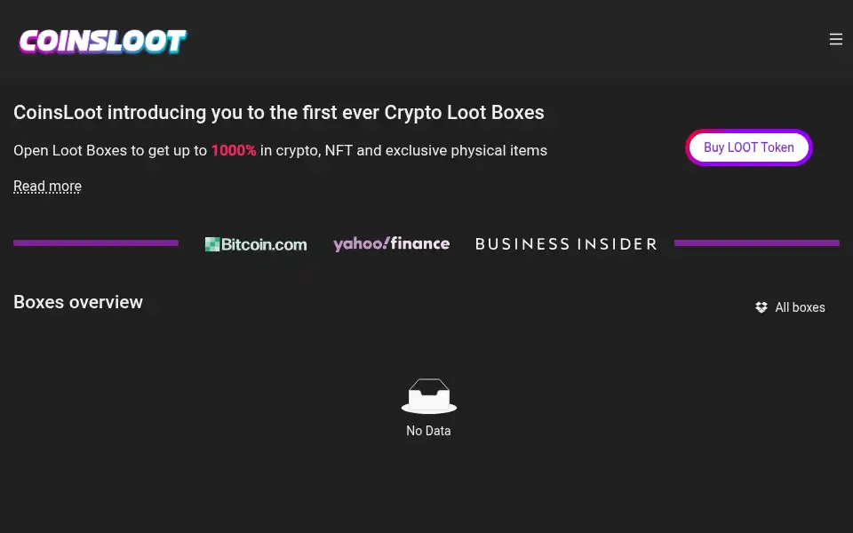 Screenshot of coinsloot.com