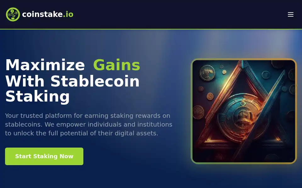 Screenshot of coinstake.io