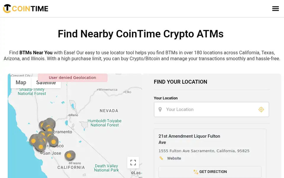 Screenshot of cointimeatm.com