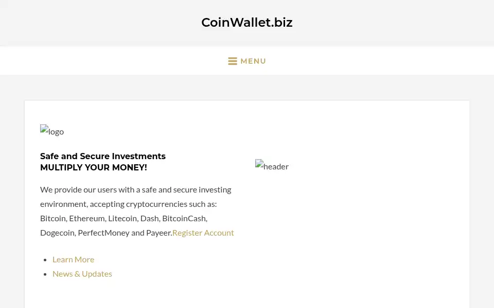 Screenshot of coinwallet.biz