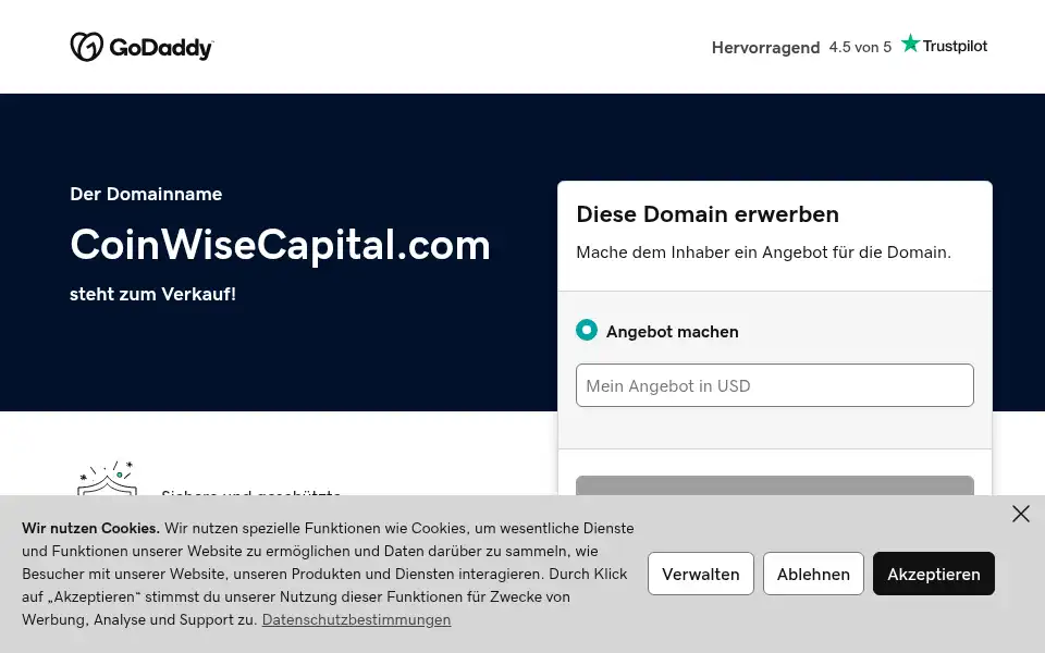 Screenshot of coinwisecapital.com
