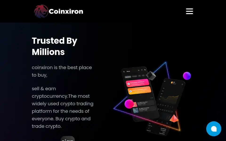 Screenshot of coinxiron.com