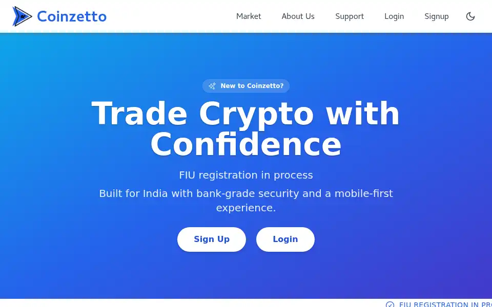 Screenshot of coinzetto.com