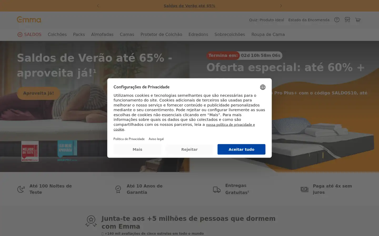 Screenshot of colchaoemma.pt