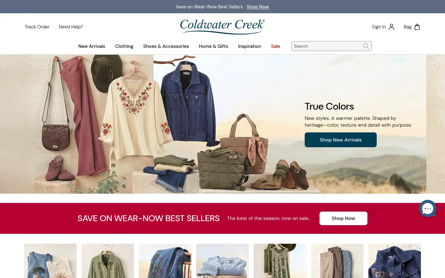 Screenshot of coldwatercreek.com