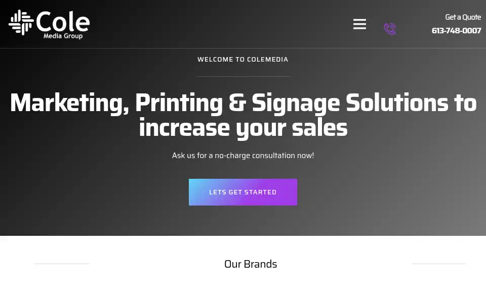 Screenshot of colemedia.ca