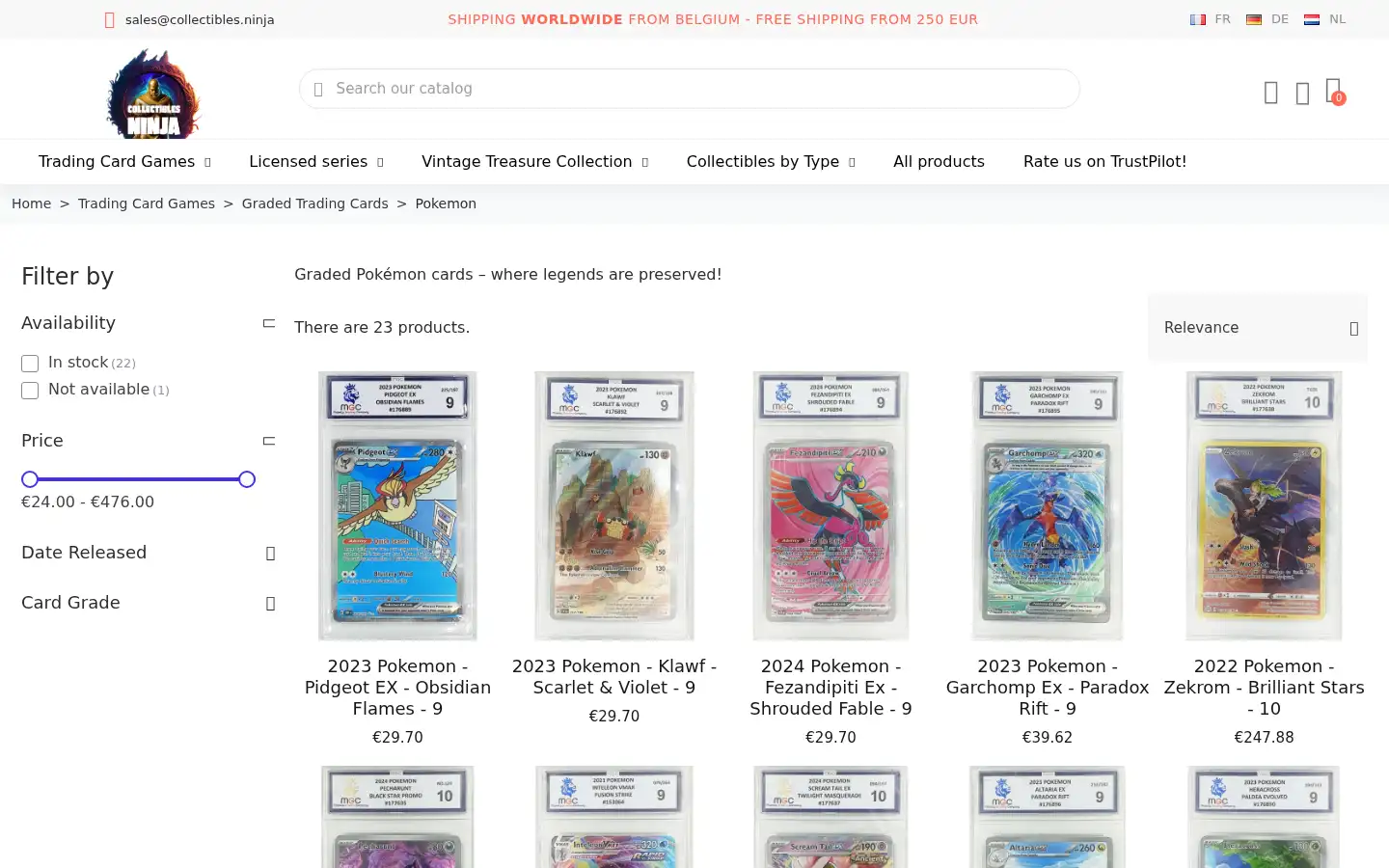Screenshot of collectibles.ninja
