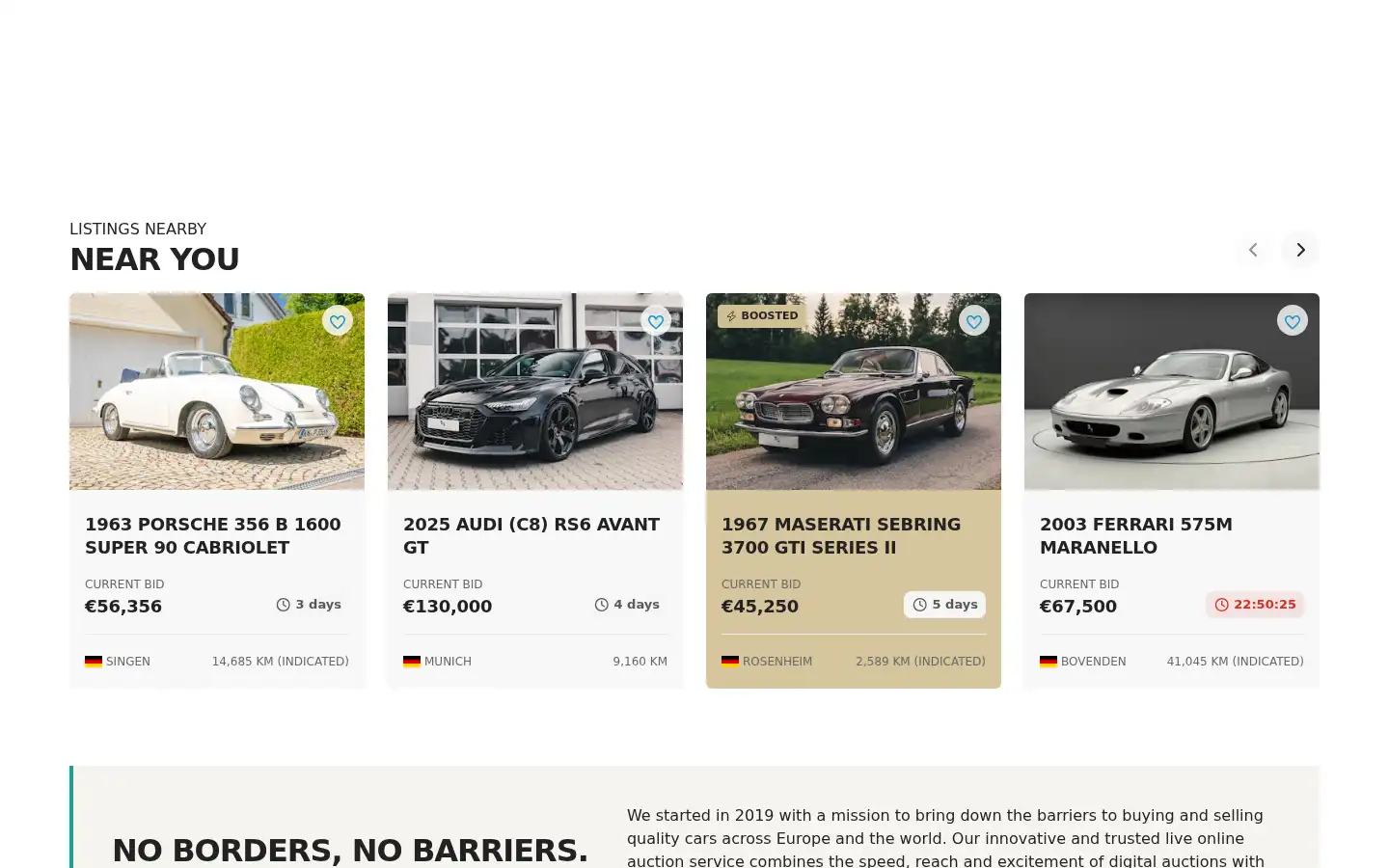 Screenshot of collectingcars.com