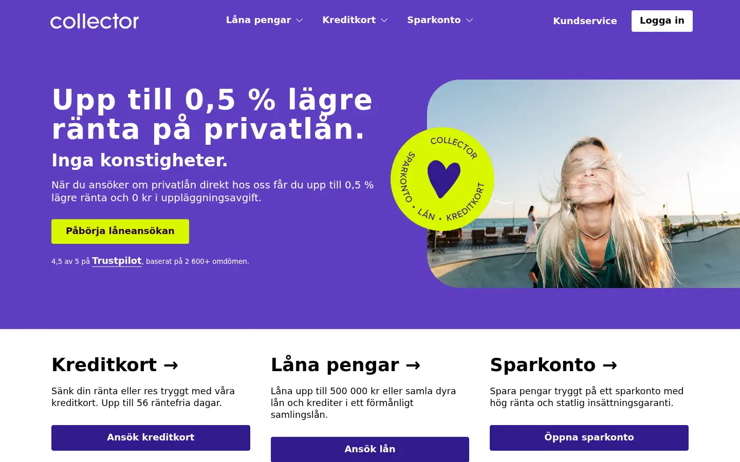Screenshot of collector.se