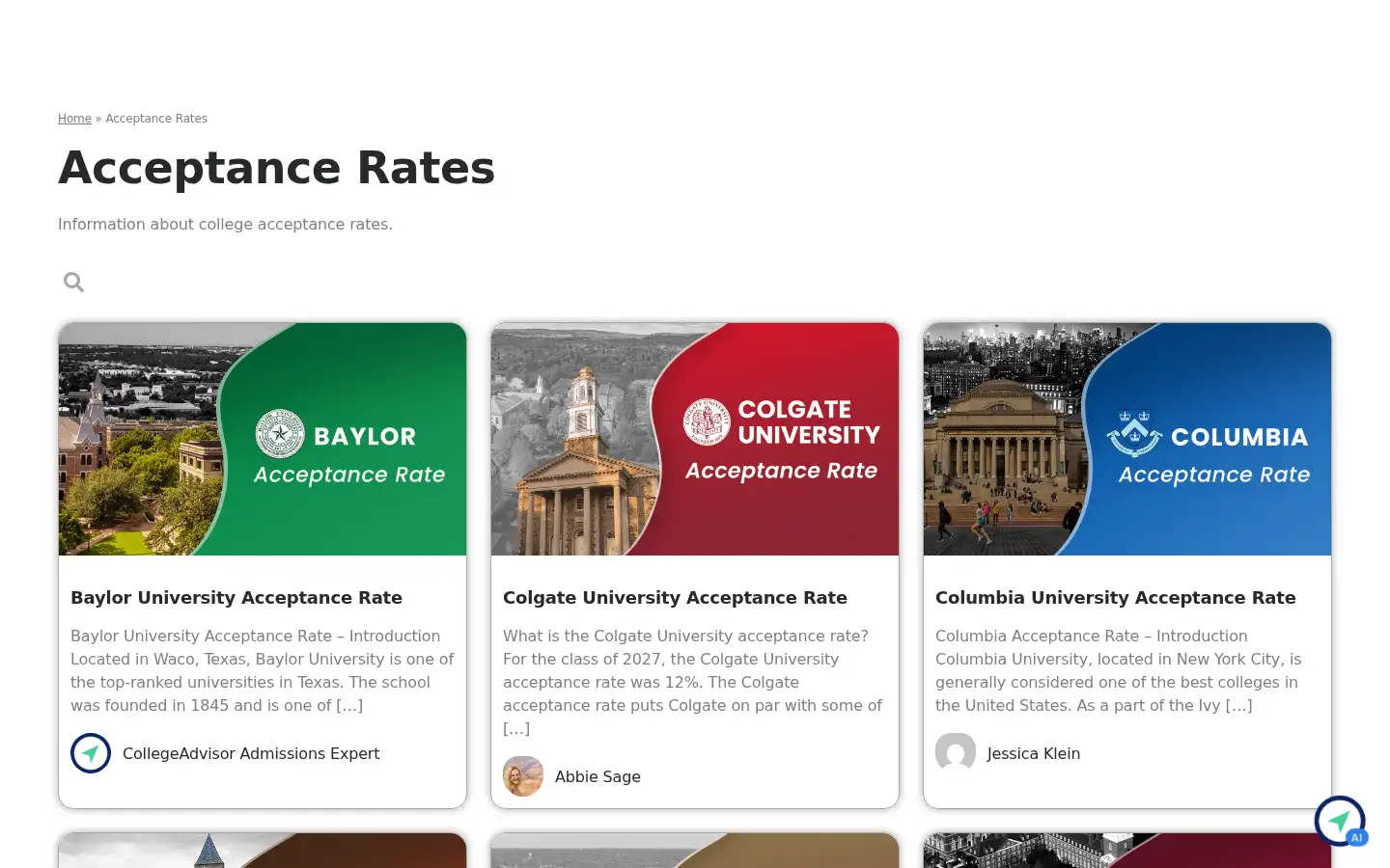 Screenshot of collegeadvisor.com