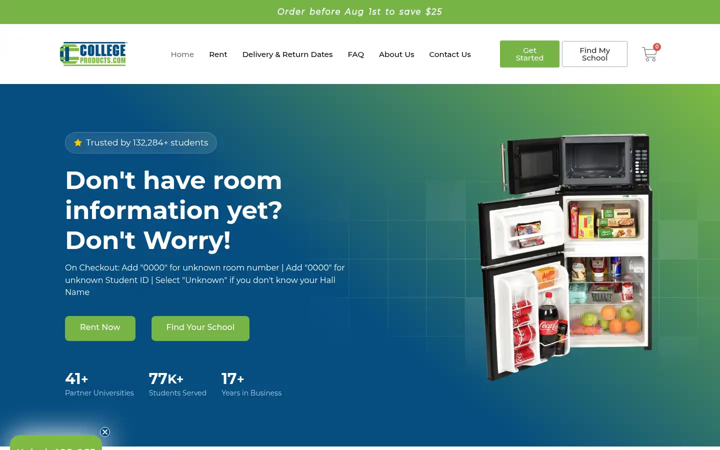 Screenshot of collegeproducts.com