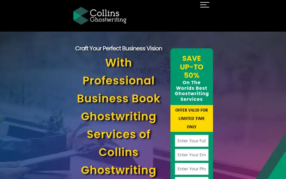 Screenshot of collinsghostwriting.com