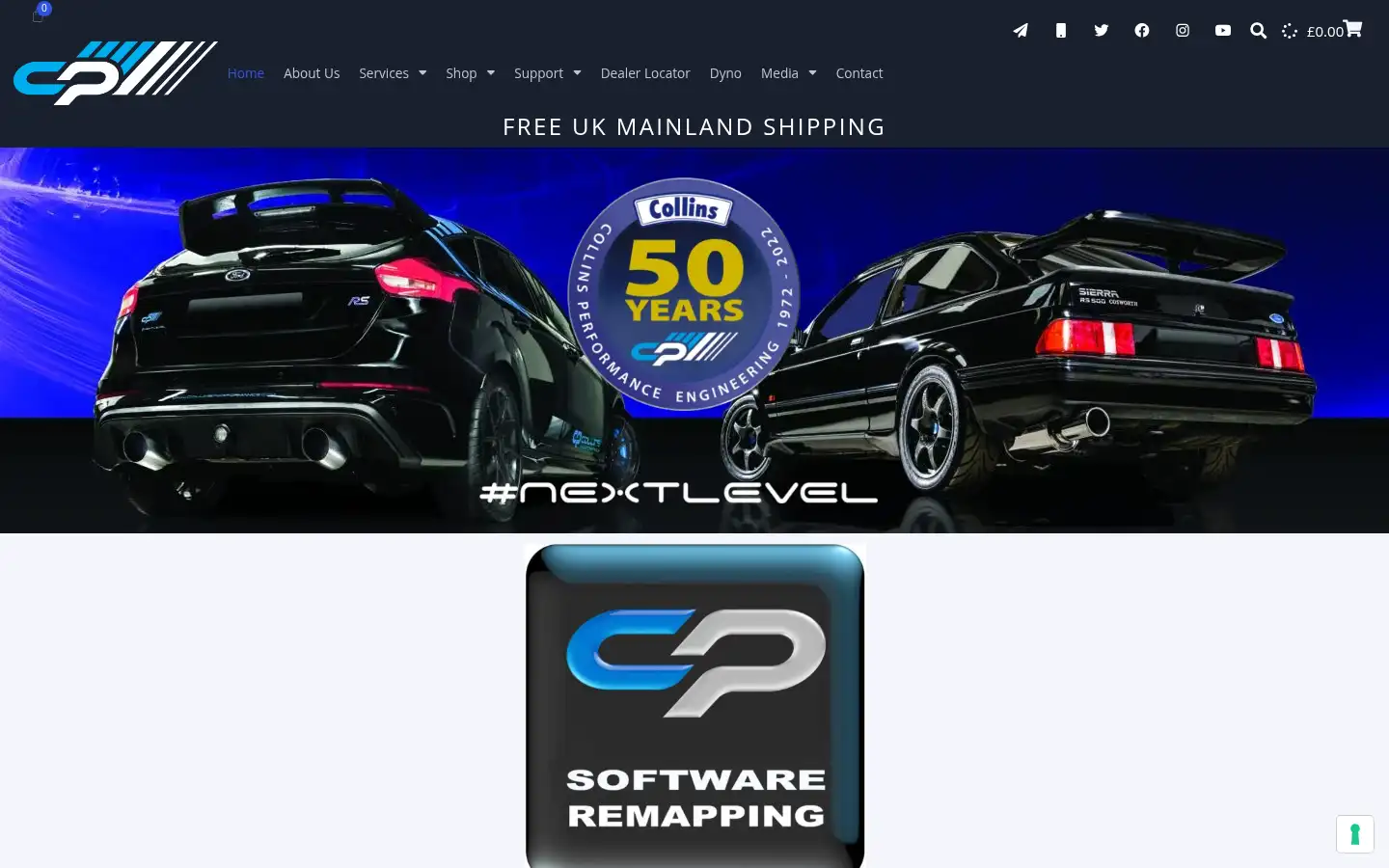 Screenshot of collinsperformance.com