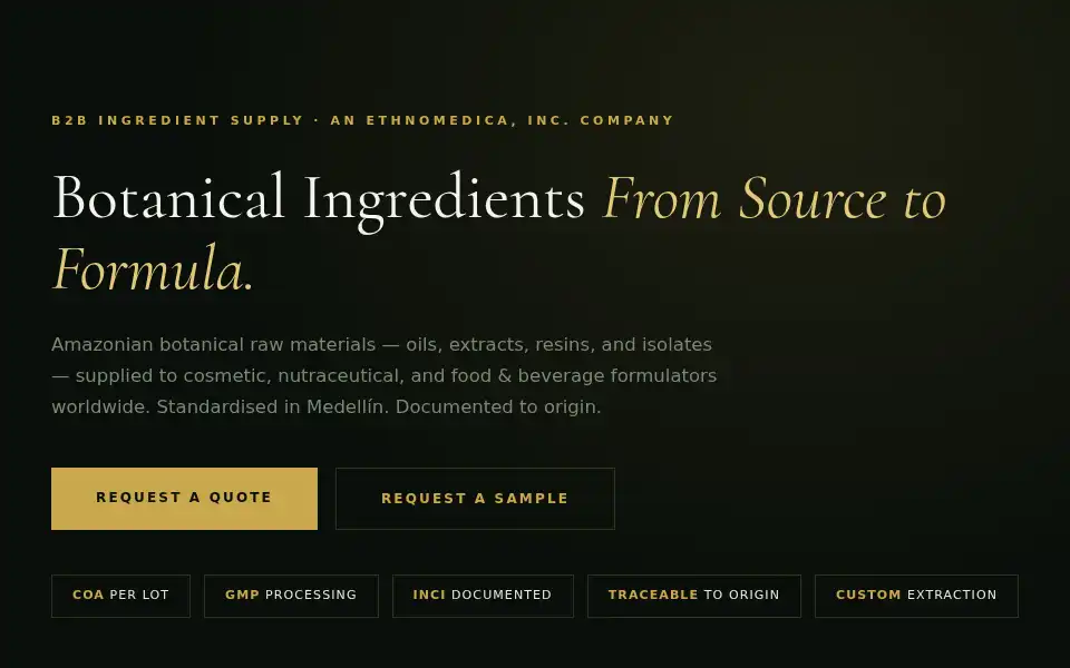 Screenshot of colombiangoldextracts.com