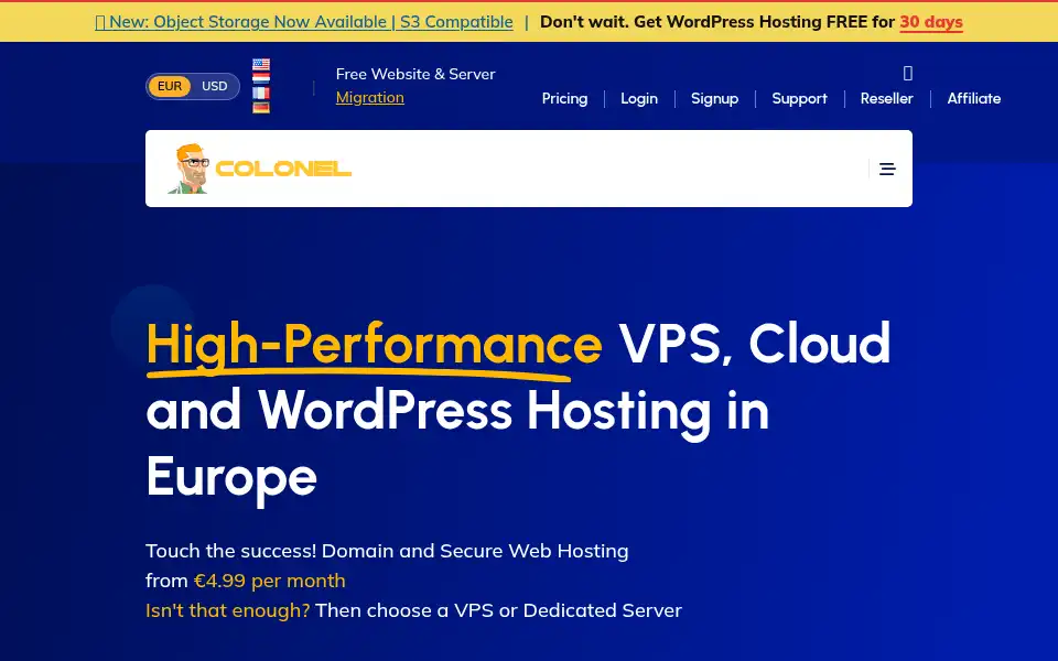 Screenshot of colonelserver.com