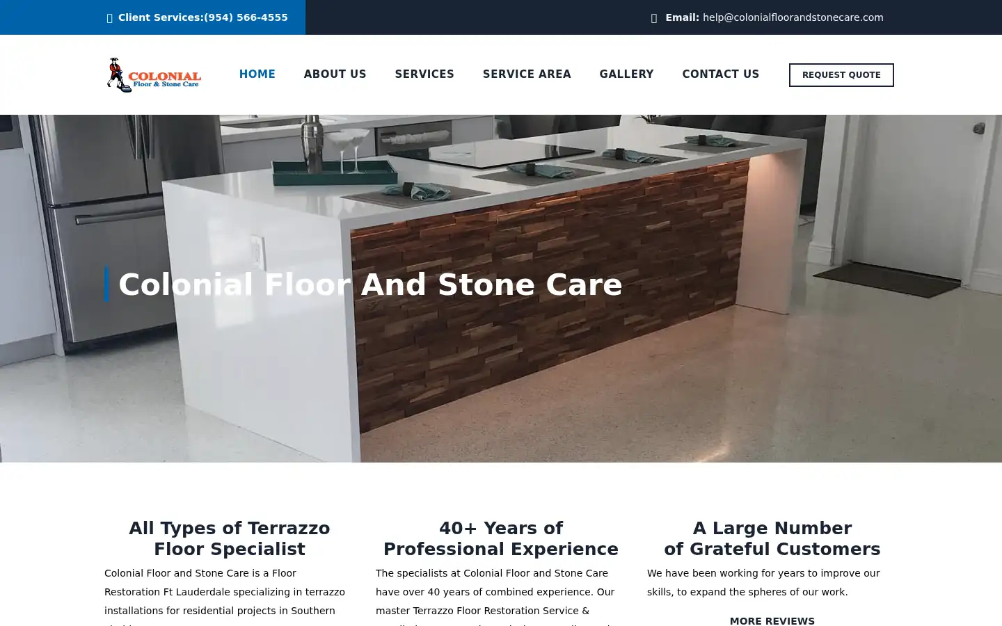 Screenshot of colonialfloorandstonecare.com