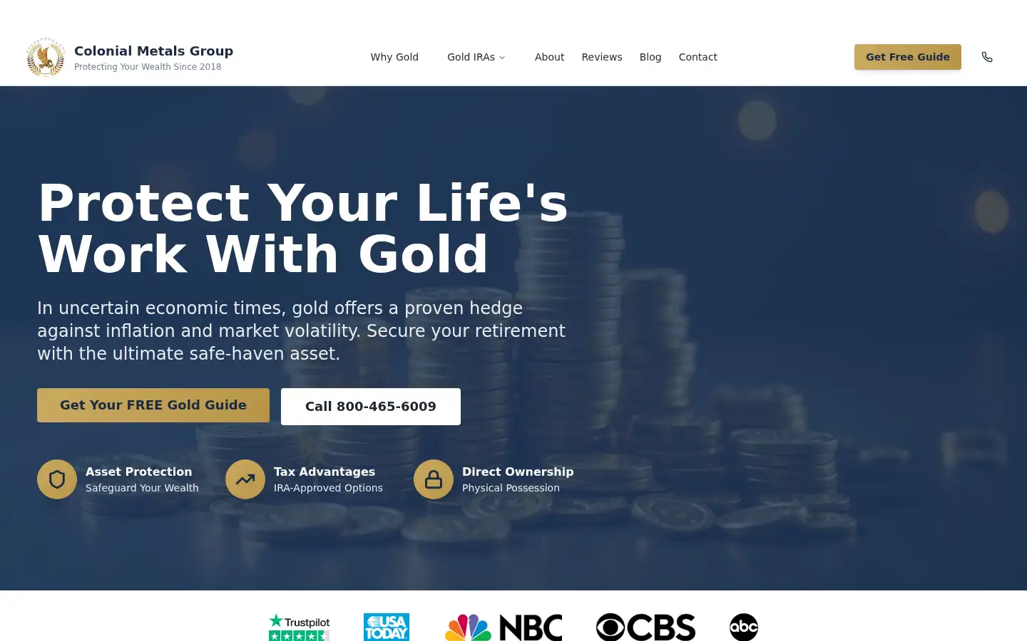Screenshot of colonialmetalsgroup.com