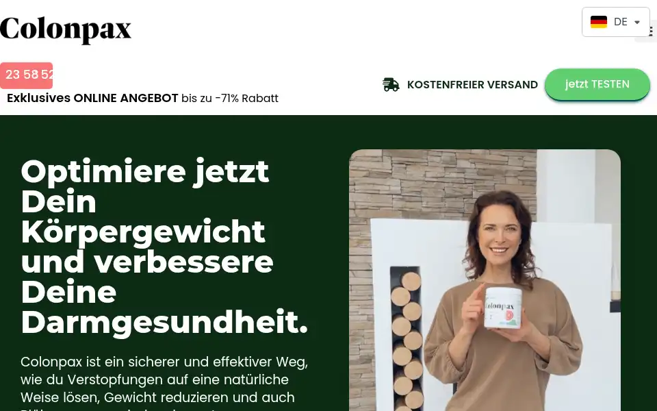Screenshot of colonpax.com