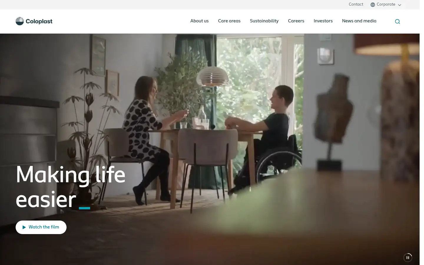 Screenshot of coloplast.com