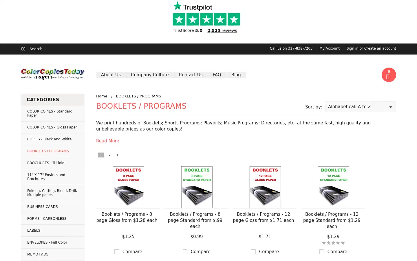 Screenshot of colorcopiestoday.com