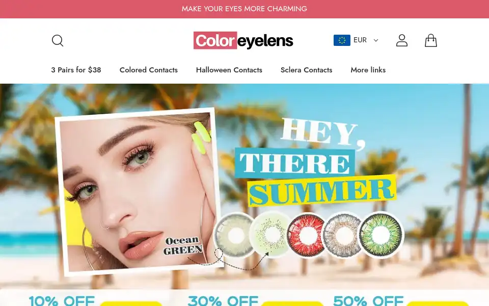 Screenshot of coloreyelens.com
