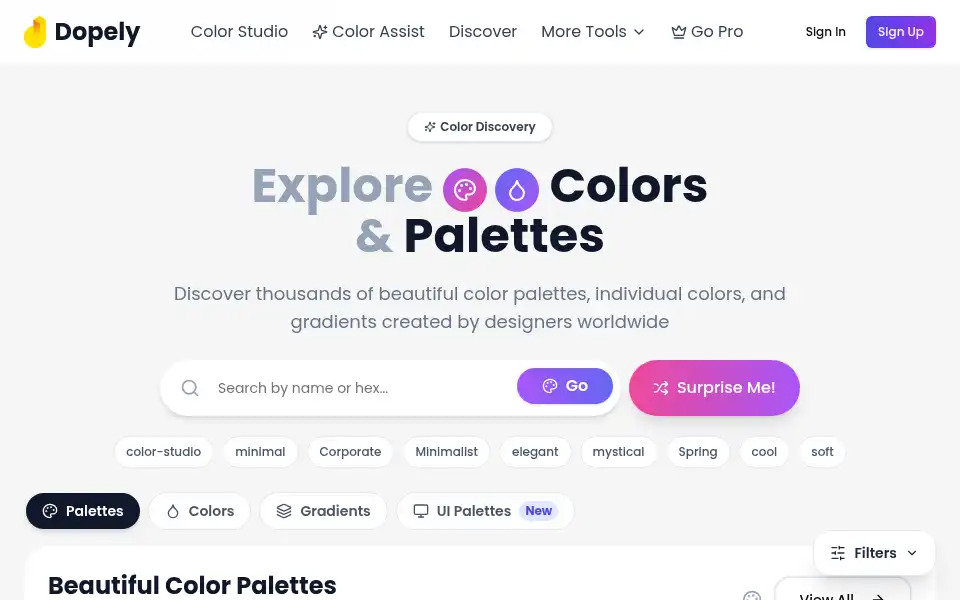 Screenshot of colors.dopely.top